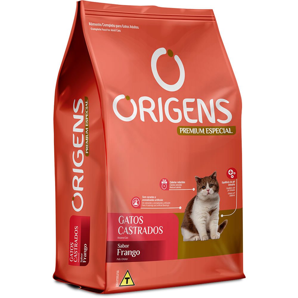 Ra O Origens Premium Especial Gatos Castrados Frango Kg Pet Life Bh