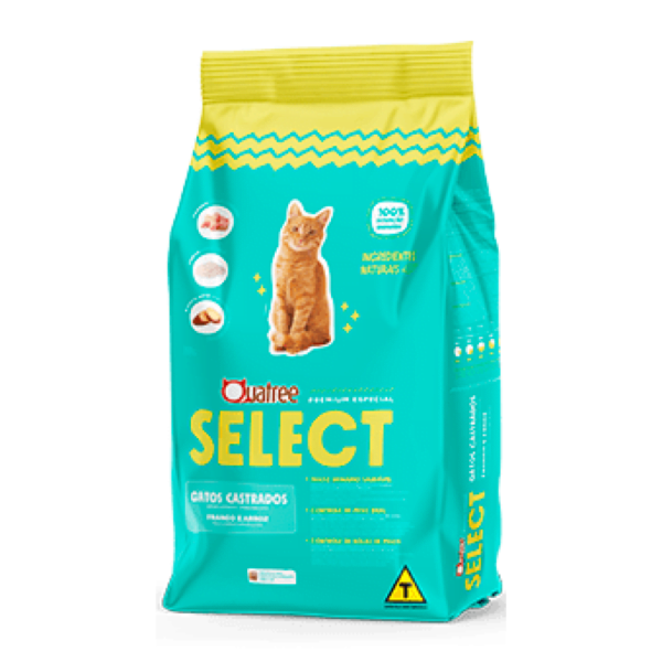 Ração Quatree Select para Gatos castrados