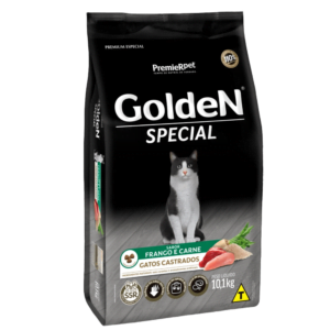 Ração Golden Special para Gatos Castrados Sabor Frango e Carne 10,1 kg