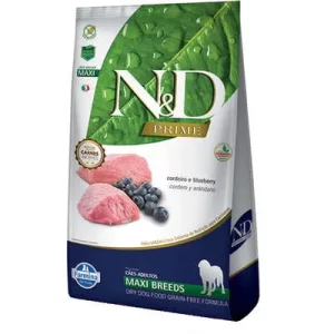 Ração N&D Prime para Cães Adultos de Raças Grandes Sabor Cordeiro e Blueberry - 10,1kg