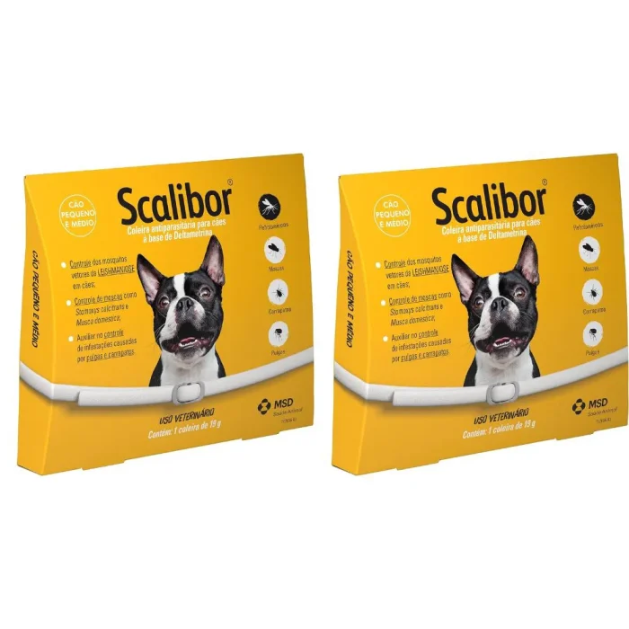 2 Coleira Scalibor P 48cm - Oferta especial