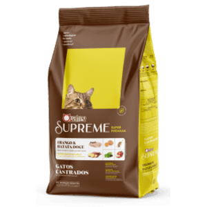 Ração Quatree Supreme Gatos Castrados Frango e Batata Doce 10,1kg