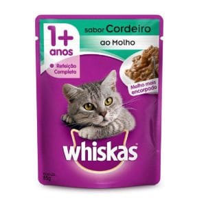 Whiskas Sachê Gatos Adultos Sabor Cordeiro ao Molho 85g