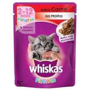 Whiskas Sachê Gatos Filhotes Sabor Carne ao Molho 85g