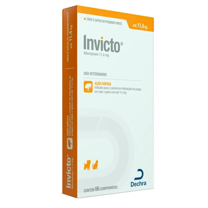 Invicto 11,4mg com 6 Comprimidos - Controle de Pulgas Imediato para Cães e Gatos