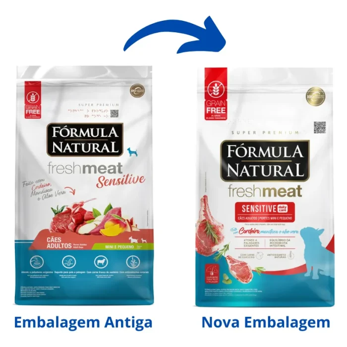 Ração Fórmula Natural Fresh Meat Cães Sensitive Mini e Pequeno Porte 2,5kg