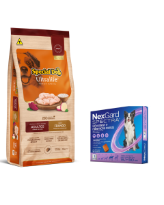 Combo Especial: Ração Special Dog Ultralife 15kg + Nexgard 15 a 30kg