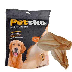 Orelha Bovina Natural Petsko – Pacote com 2 Unidades