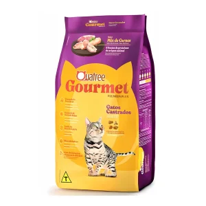 Ração Quatree Gourmet Gatos Castrados Mix de Carnes